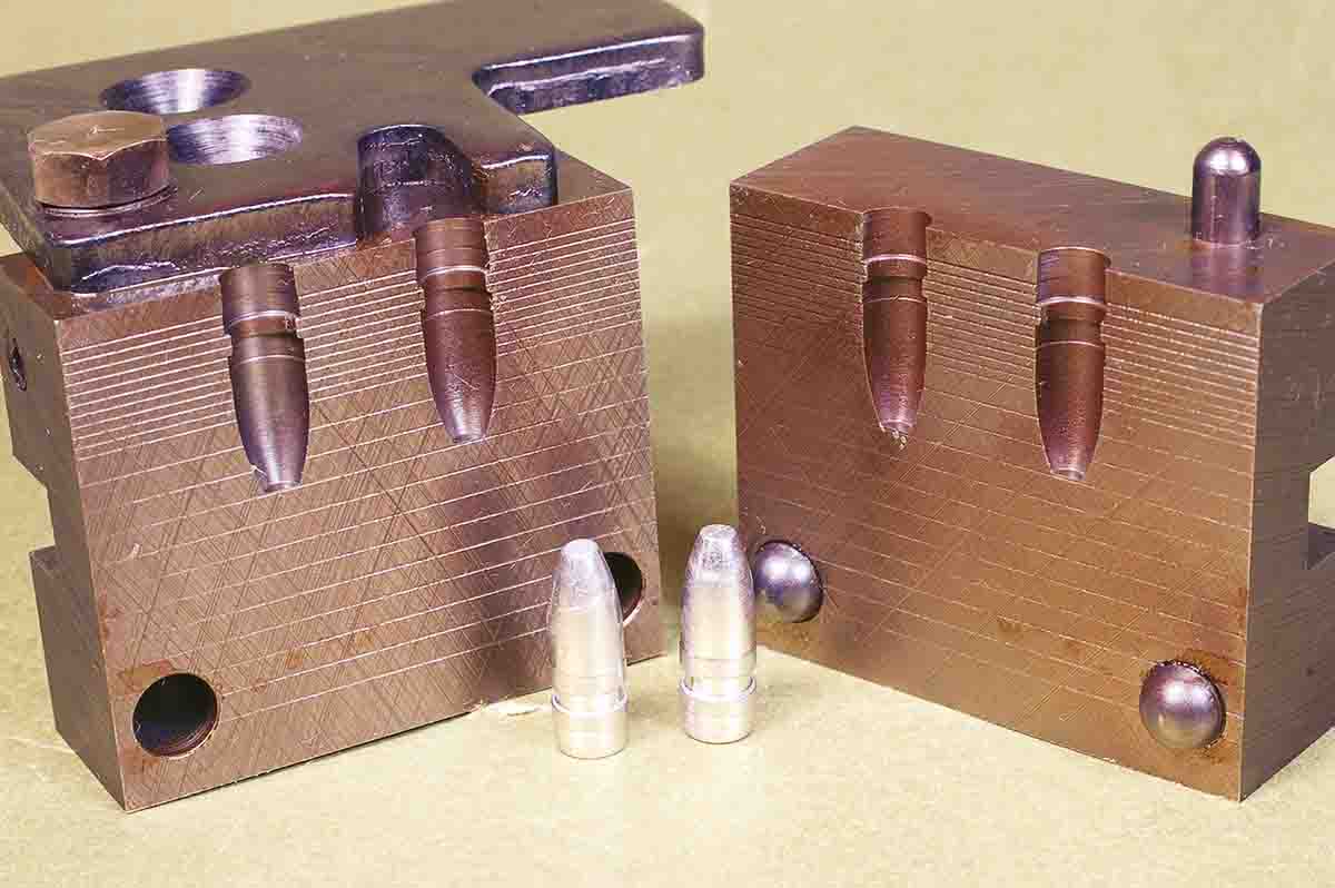 Any imperfections for small-diameter cast bullets, like these from an RCBS 22-55-SP mould, cause an imbalance and poor accuracy.
